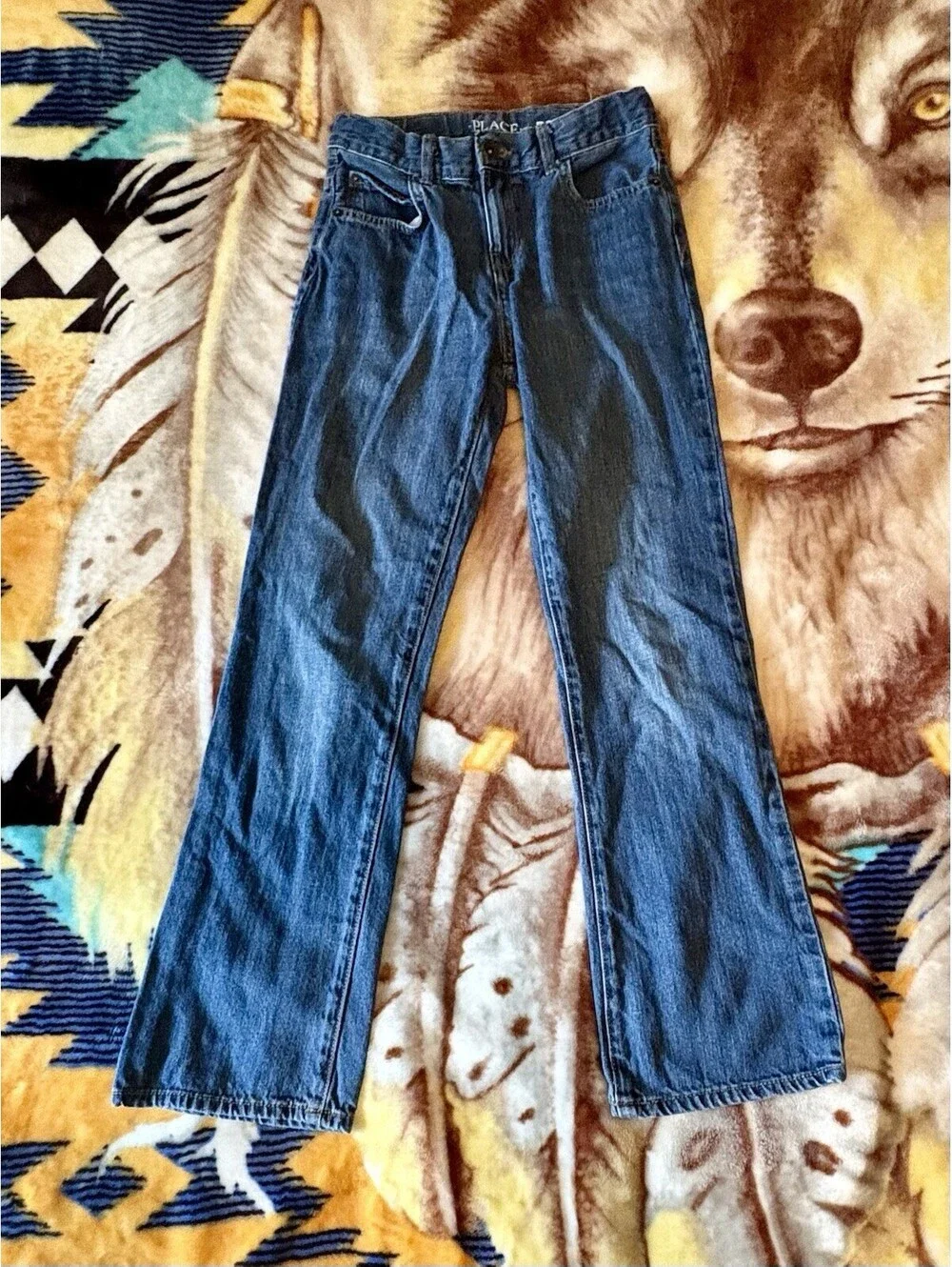 The Children's Place Boys Bootcut Jeans Blue Denim Size 12